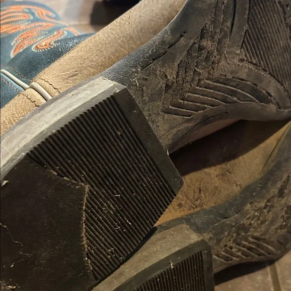 Ariat Men's Cowboy Boots - Tan and Blue - Picture 11 of 12